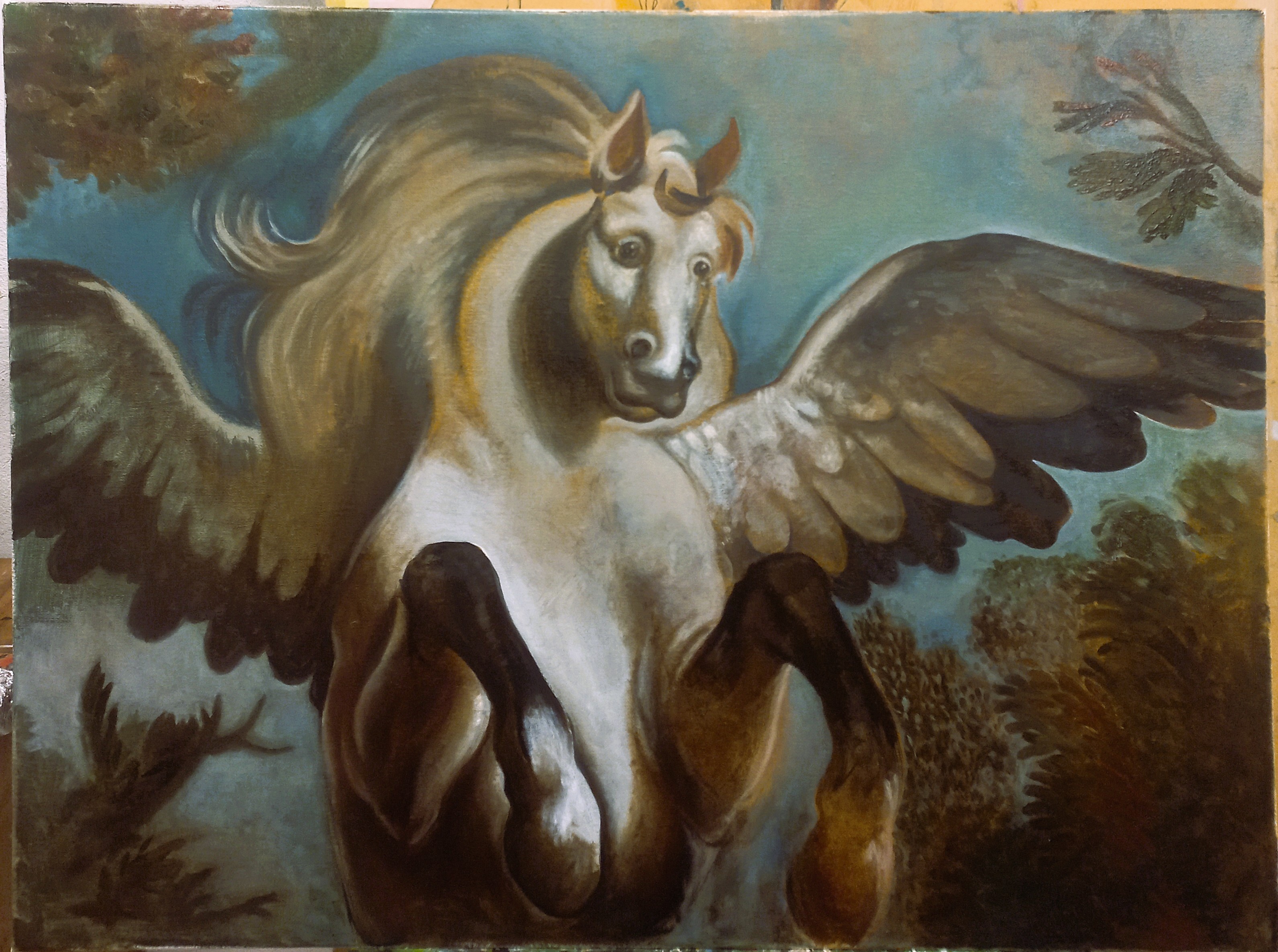 first time using oil paint, it's not for me, never again.